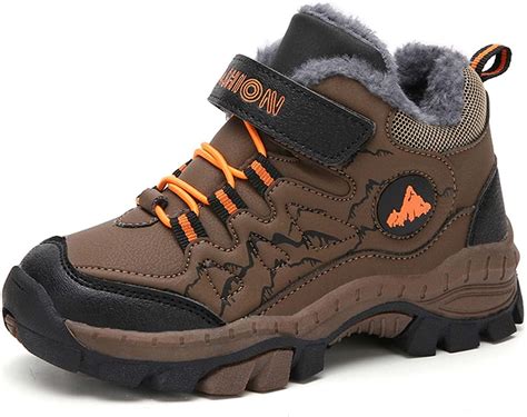KAQ Kids Boys Winter Boots, Warm Lined, Waterproof, Anti-Skid Hiking ...