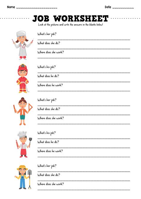 Getting a Job Worksheet 的图像结果