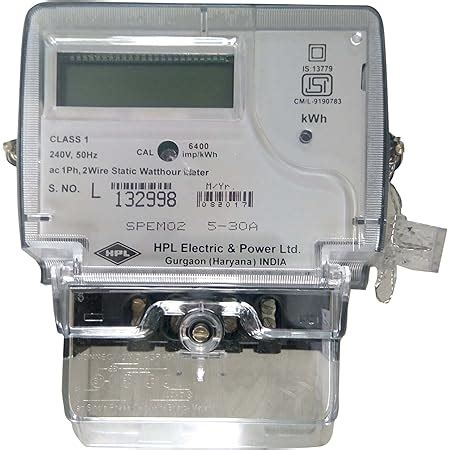HPL Single Phase 2 Wire 10-60 A Electronic Energy KWH Meter LCD Display ...