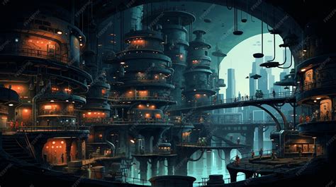 Premium AI Image | An illustration of a futuristic underground city ...