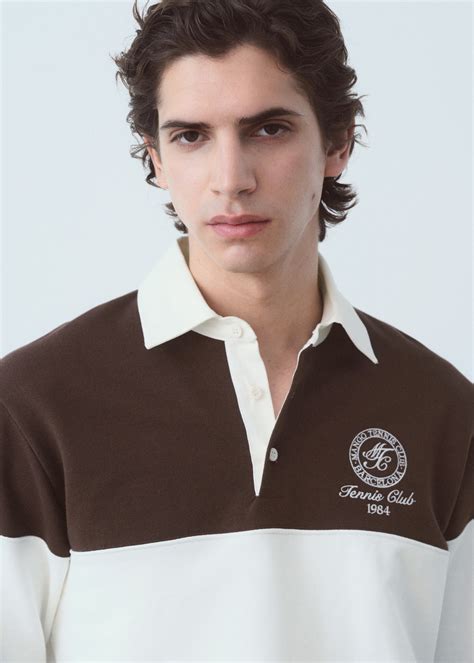 Striped polo sweatshirt - Men | MANGO United Kingdom