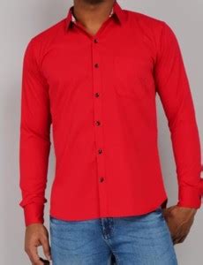 Gh creation Men Self Design Casual Red Shirt - Buy Gh creation Men Self ...