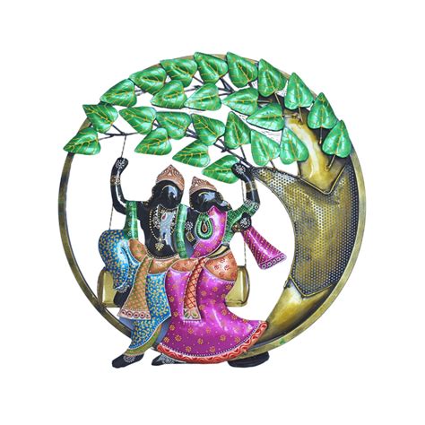 Buy Radha Krishna Round Shape Metal wall Art for Home Decor | DMH ...
