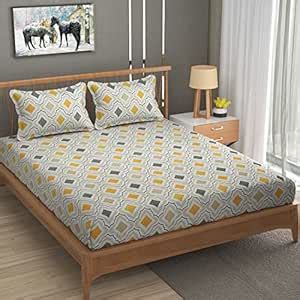 Spson;s Handloom ProvideFloral Daisy Printed Bedsheet King Size Glace ...