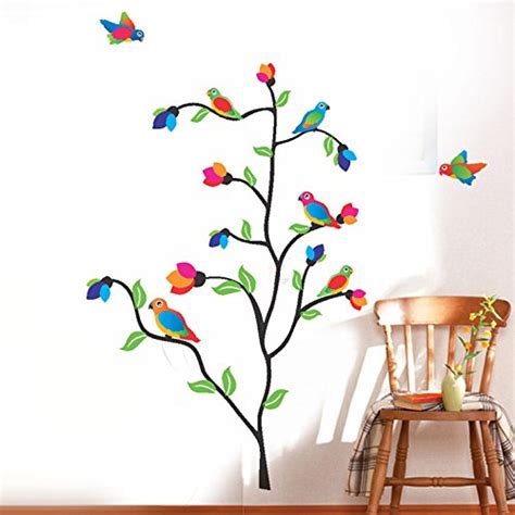 Decals Design 'Sweet Little Parrots' Wall Sticker (PVC Vinyl, 90 cm x ...