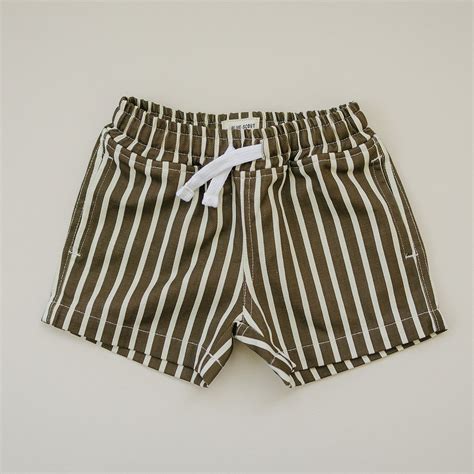 Cabana Striped Shorts - Olive + Scout