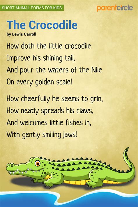 Crocodile Poem for your Children | Kids poems, Animal poems, Poems