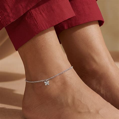 Unniyarcha 925 Pure Silver Butterfly Anklet