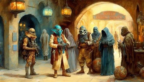 Wallpaper : ai art, Star Wars, Tatooine, painting, city, helmet, people ...