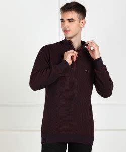 Blackberrys Woven High Neck Casual Men Brown Sweater - Buy Blackberrys ...
