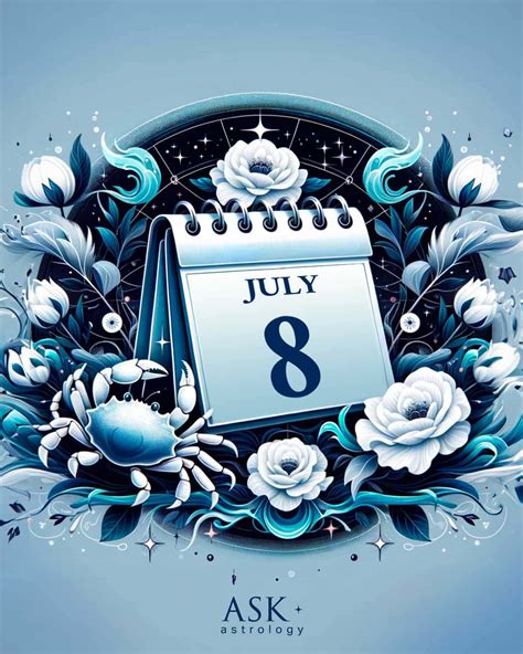Zodiac Calendar July 8 - Happy Birthday Cancer Sun Sign!