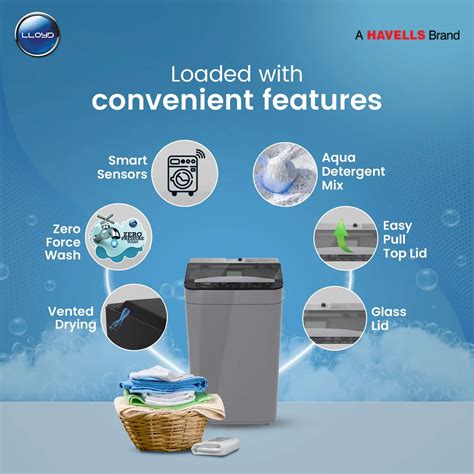 Havells-Lloyd 6.5 Kg Fully Automatic Top Load Washing Machine ...