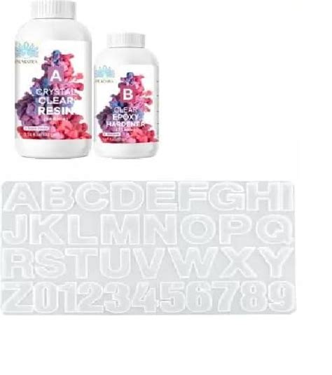 Peacora Peacora Alphabet & Number Mould With Hole With 150G Resin ...