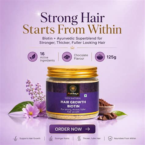 Biotin Powder 125g | With Amla, Bhringraj, Ashwagandha & Herbs | Suppo ...