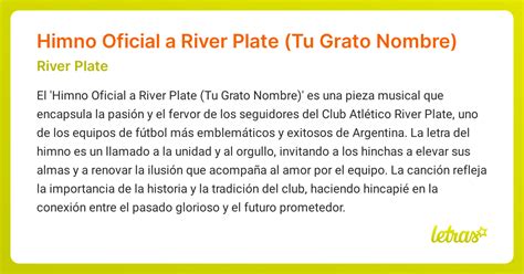 Significado de la canción Himno Oficial Club Atlético River Plate ...