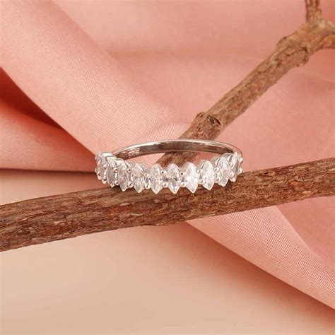 Marquise Eternity Band 925 Sterling Silver Ring – PALMONAS