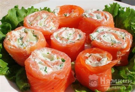 Рулетики из красной рыбы с творожным сыром рецепт пошаговый с фото ...