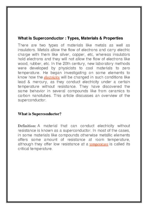 What is Superconductor - Metals allow the flow of electrons and carry ...