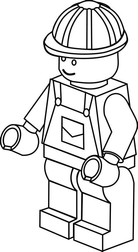 More complex LEGO figure colouring sheet | Lego coloring pages, Lego ...