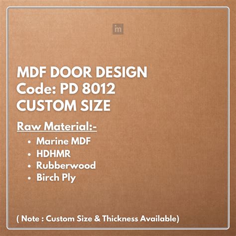 PD- 8012- HDHMR MDF PANEL - ( CUSTOM SIZE ) - MDF DOOR DESIGN – Materialin