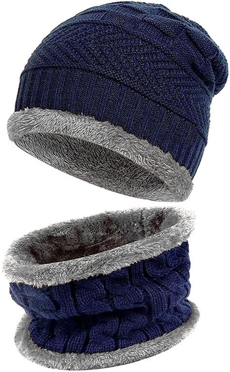 ROKTRY Snow Proof Winter Cap for Men Inside Fur Wool Unisex Beanie Cap ...