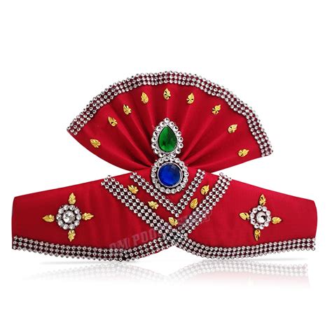 Pheta Pagdi Mukut in Silk For Ganesha