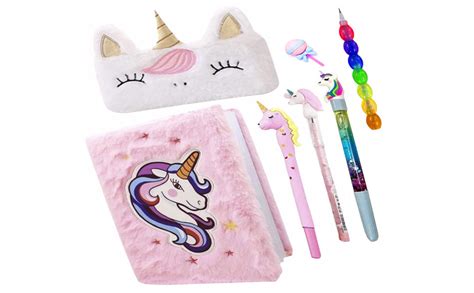 YBN Fur Unicorn Diary Notebook for Girls with 1 Designer Unicorn Pen ...