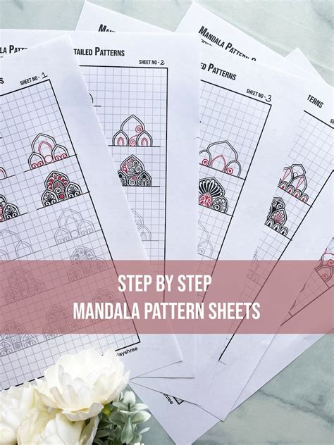 Buy Step by Step Mandala Pattern Sheets 5 , Mandala Practice Sheets ...