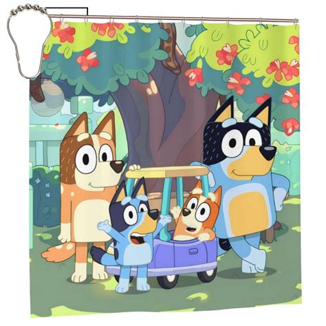 Masiiu Bluey Print Shower Curtain 72x72in Waterproof for Bathroom Decor ...