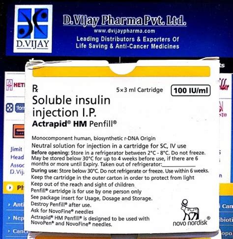 Diabetic Drugs - Actrapid Hm Penfill Injection Wholesaler from Mumbai
