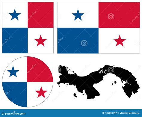 Panama Flag and Map - Republic of Panama Stock Vector - Illustration of ...