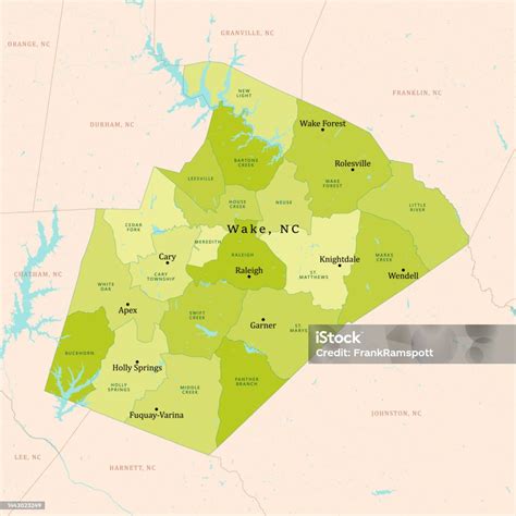 Nc Wake County Vector Map Green Stock Illustration - Download Image Now ...