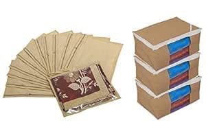 Kuber Industries Saree Cover Combo 3 Pcs Set and Single Packing Saree ...