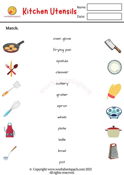Utensil Matching Game at David Masterson blog