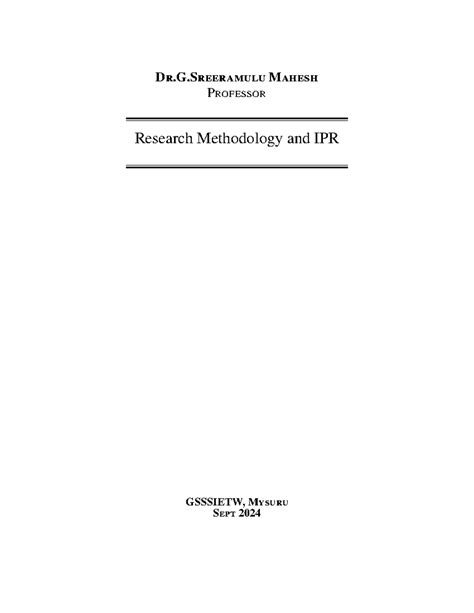 Research methodology - All Modules - Dr.G Mahesh Professor Research ...