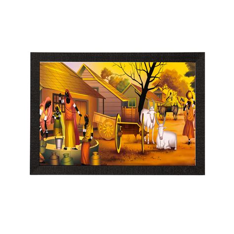 Village View Satin Matt Texture UV Art Painting - eCraftIndia Online