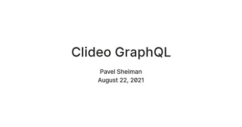 Clideo GraphQL — Teletype