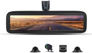Qiwa 12" Full HD 4 Channel Mirror Dash Cam with Full Touch Screen ...