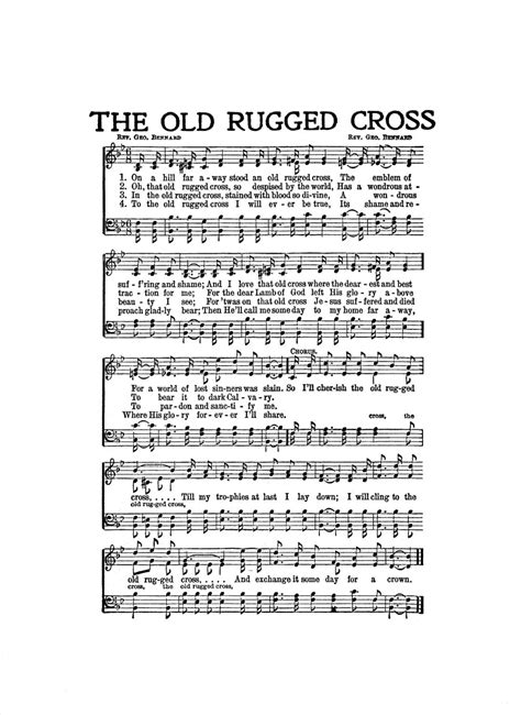 The Old Rugged Cross Hymn Digital Sheet Music Easter Christian ... - Worksheets Library