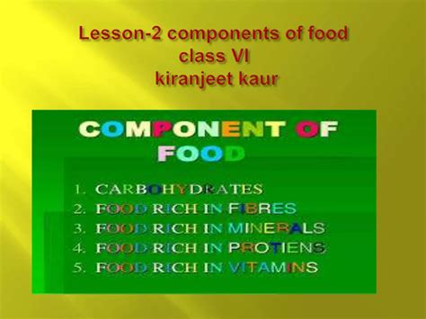 Image result for Components of Food Class 6 Question Answer