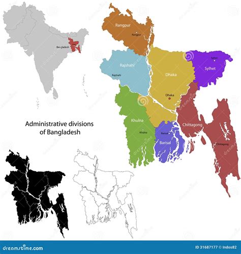 Bangladesh map stock vector. Illustration of geography - 31687177