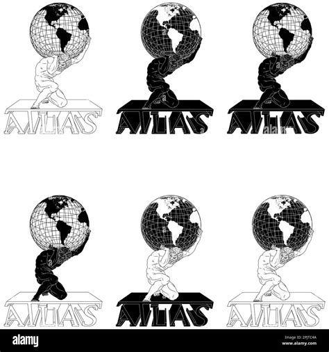 Vector design of the titan Atlas holding the planet earth on his ...