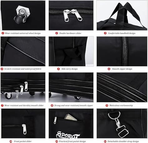 Jd Fresh Expandable Travel Duffle Bags for Luggage with Wheels, Trolle ...