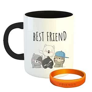 Buy YaaNaa - Happy Friendship Day Coffee Mug with 1 Friendship Band ...