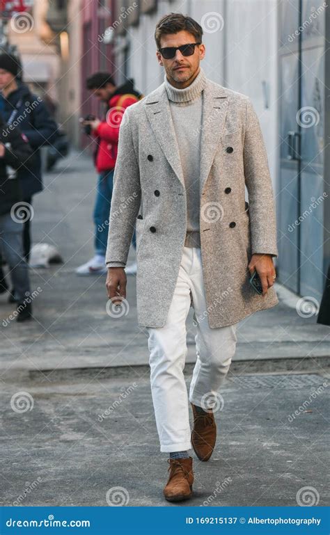 Street Style during Milan Fashion Week Men Editorial Photography ...