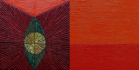 "Untitled 185": Red Acrylic Painting by Sandesh Khule | ArtZolo.com