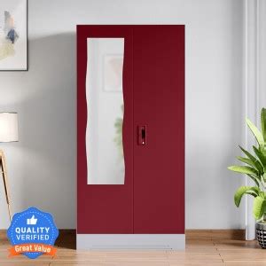 Godrej Interio Slimline 2 Door with Locker and Curvilinear Mirror Metal ...