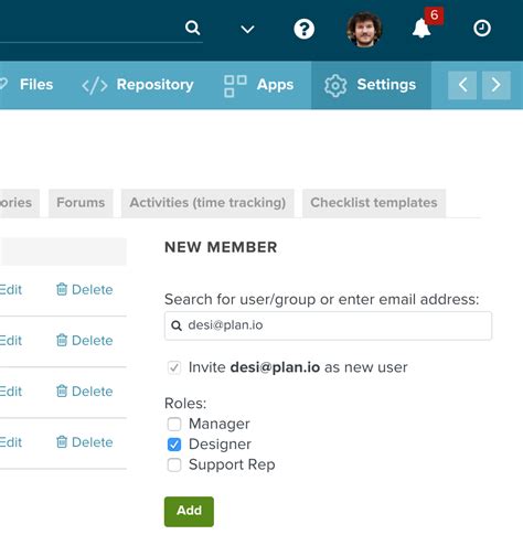 Invite new users from the members screen - Planio Support (english ...