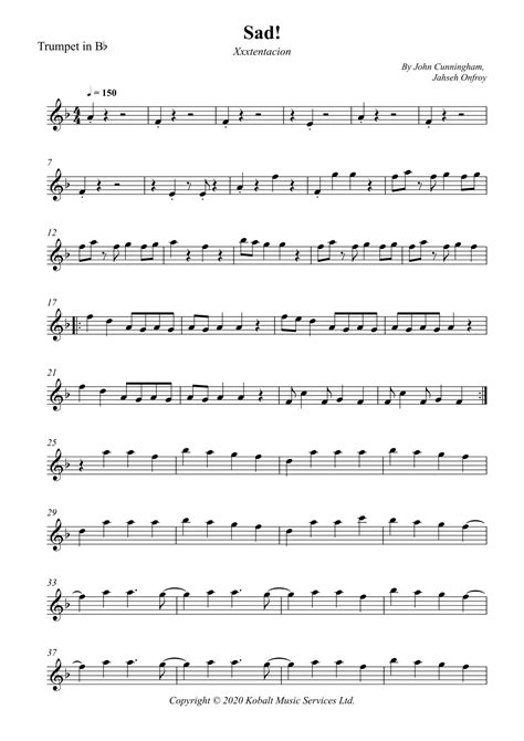 Sad! (arr. Wesley S. SIlva) by XXXTentacion Sheet Music for Trumpet ...