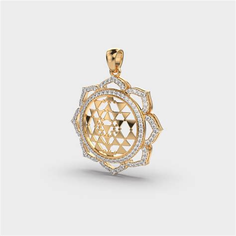 Buy Sri Yantra Diamond Pendant Online | Jewelbox